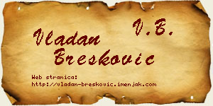 Vladan Brešković vizit kartica